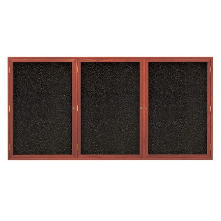 United Visual Products Sliding Door Indoor Enclosed Corkboard, 7 UV9027ACS-SATIN-CLOUD